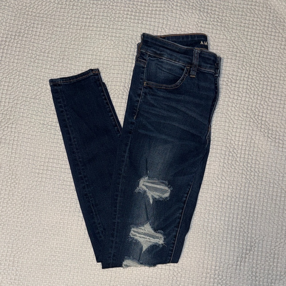 American Eagle Outfitters NE(X)T Level Stretch Distressed Skinny Jeans